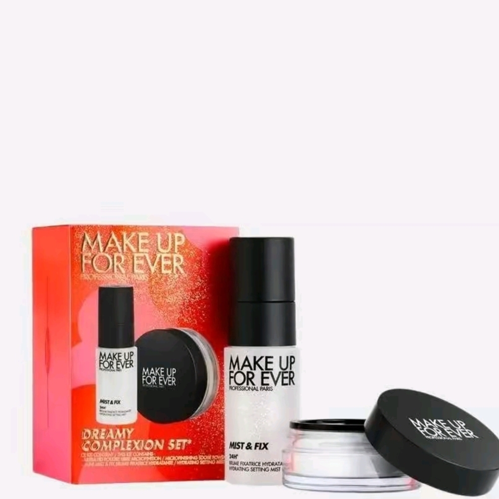 NWT - MAKEUP FOREVER DREAMY COMPLEXION SET ($55) Powder & Setting Spray Duo